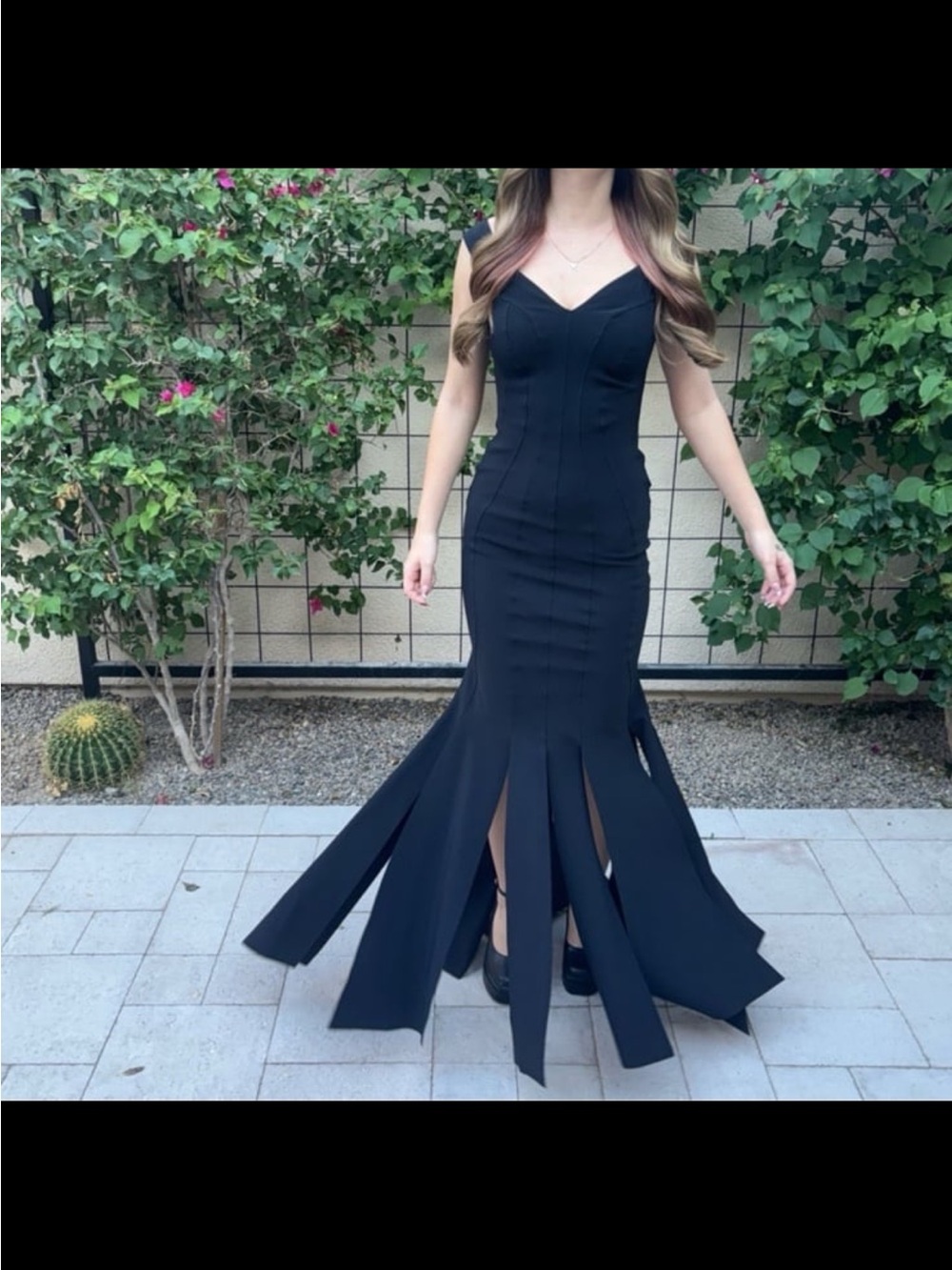 Chiara Boni La Petite Robe sleeveless black slit skirt maxi Dress, XS (38)